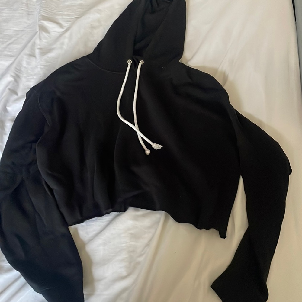 Wild Fable cropped black hoodie. Size large